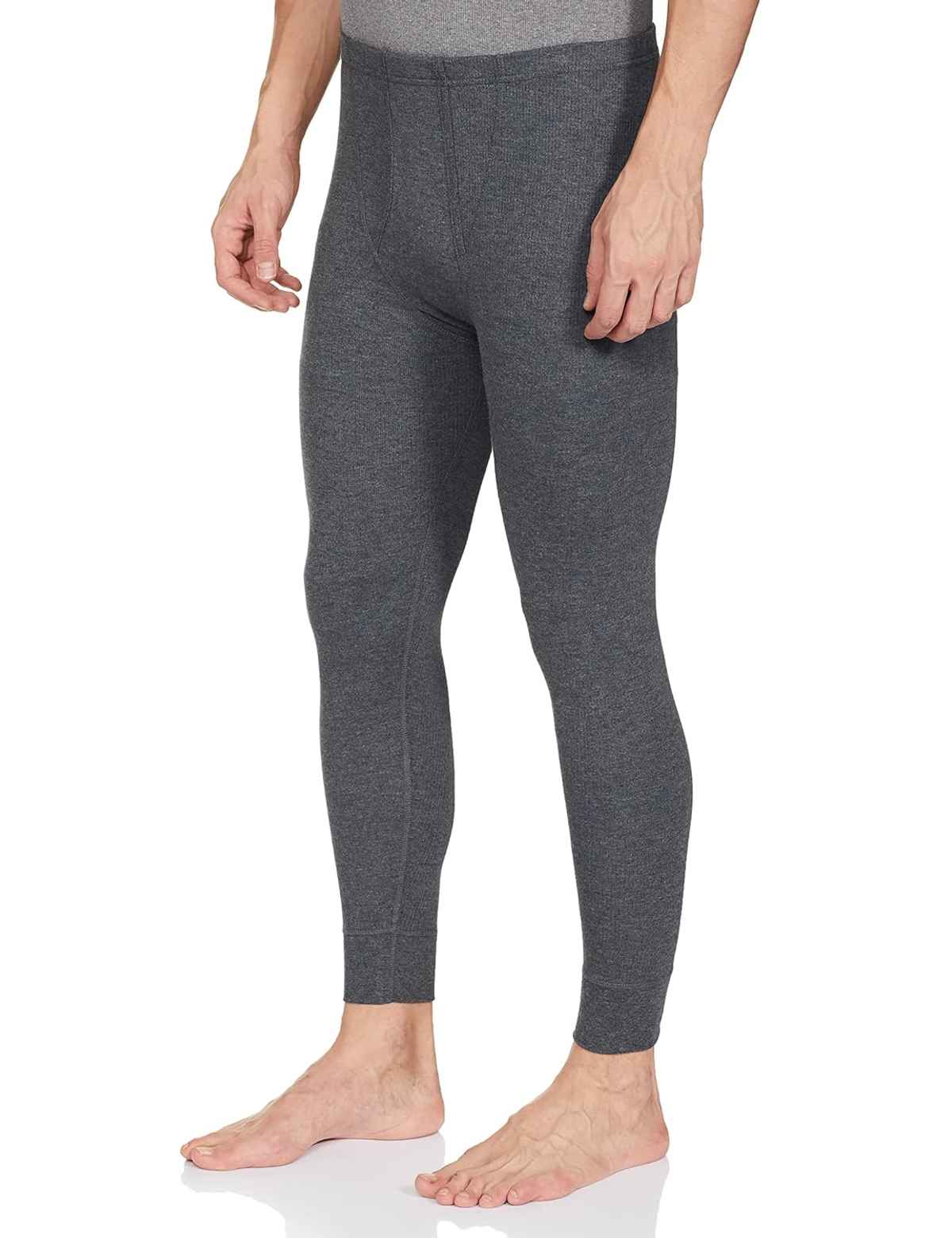 Jockey 2420 Men's Super Combed Cotton Rich Thermal Long Johns with Stay Warm Technology | Charcoal Melange | M
